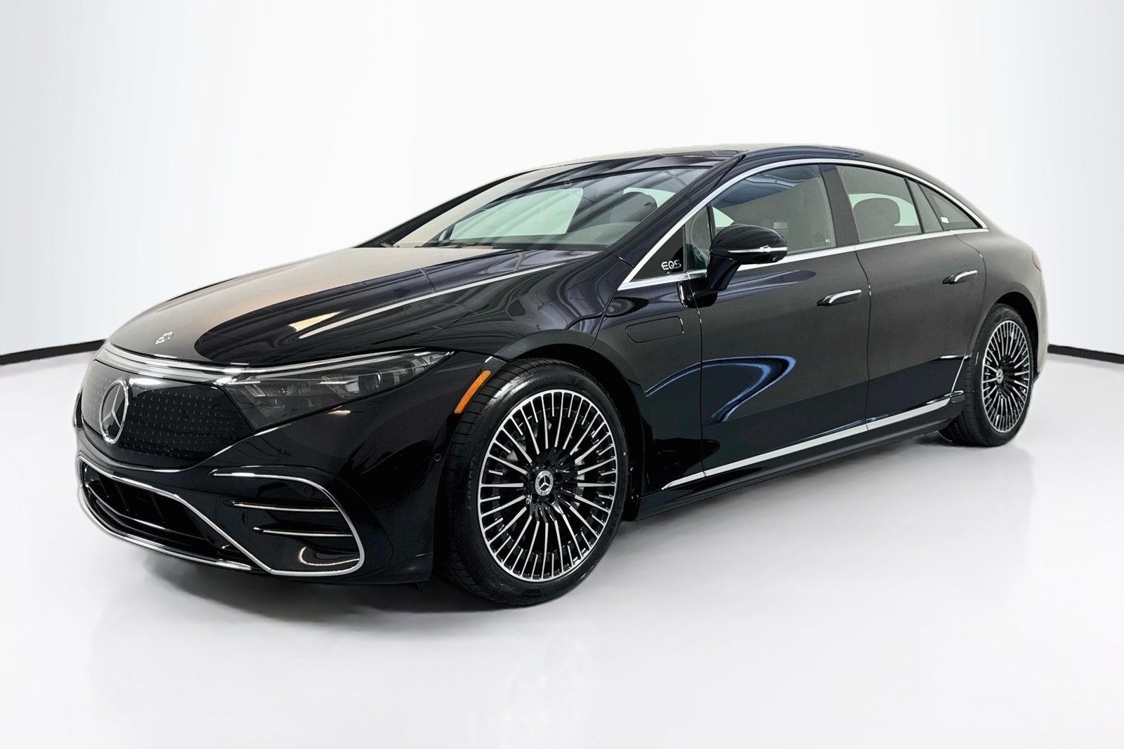 Certified Used 2024 Obsidian Black Metallic Mercedes-Benz EQS 450+ image 1
