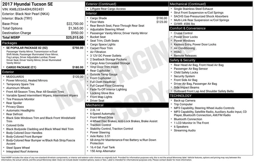 Used 2017 Black Hyundai SE image 3
