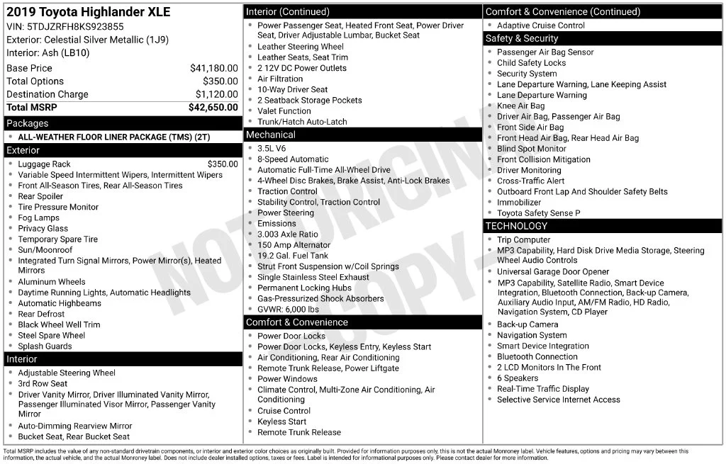 Used 2019 Silver Toyota XLE image 6