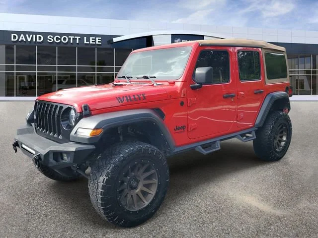Used 2021 Firecracker Red Clearcoat Jeep Unlimited Willys image 2