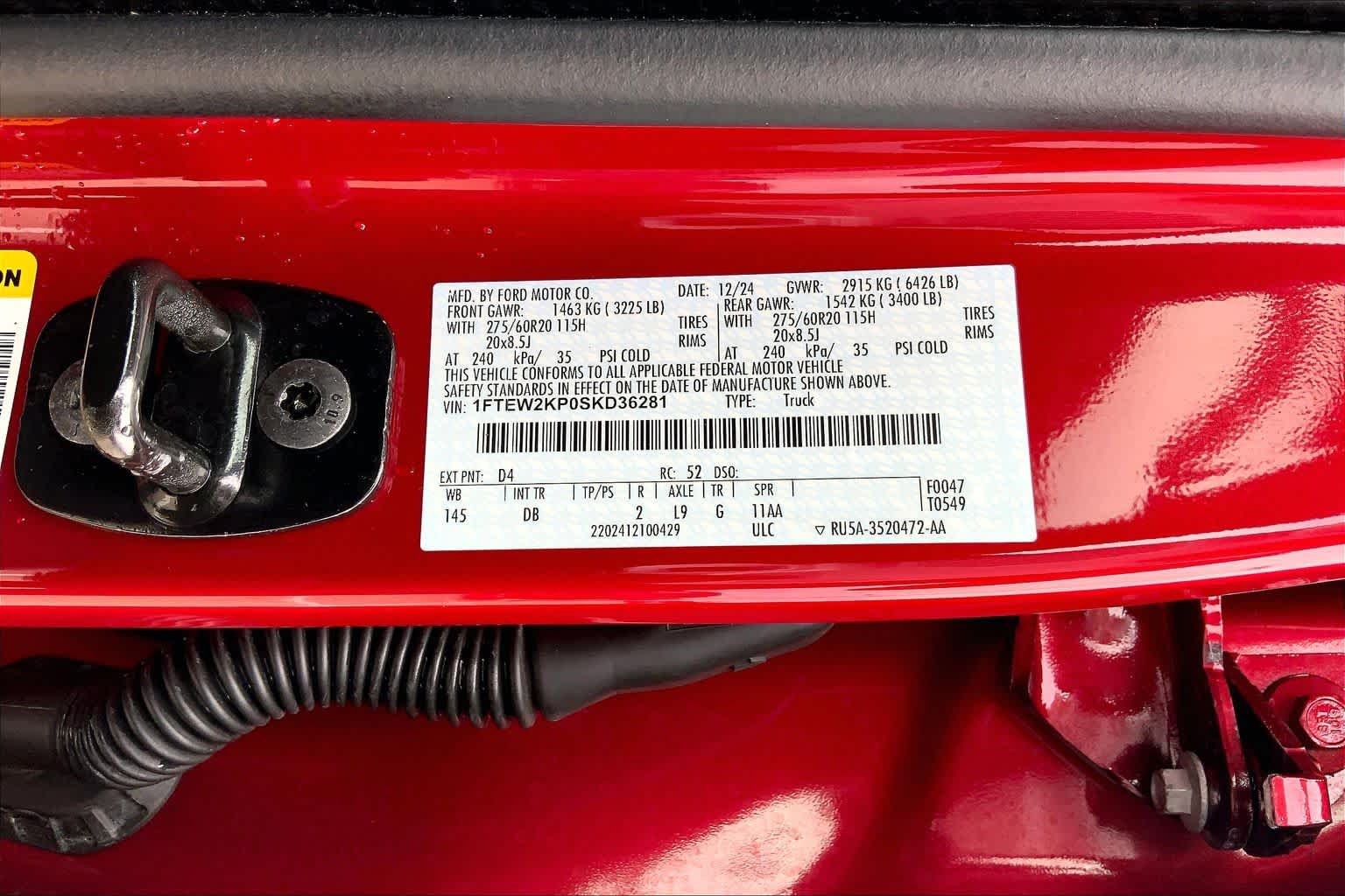 Used 2025 Rapid Red Metallic Tinted Clearcoat Ford STX image 36