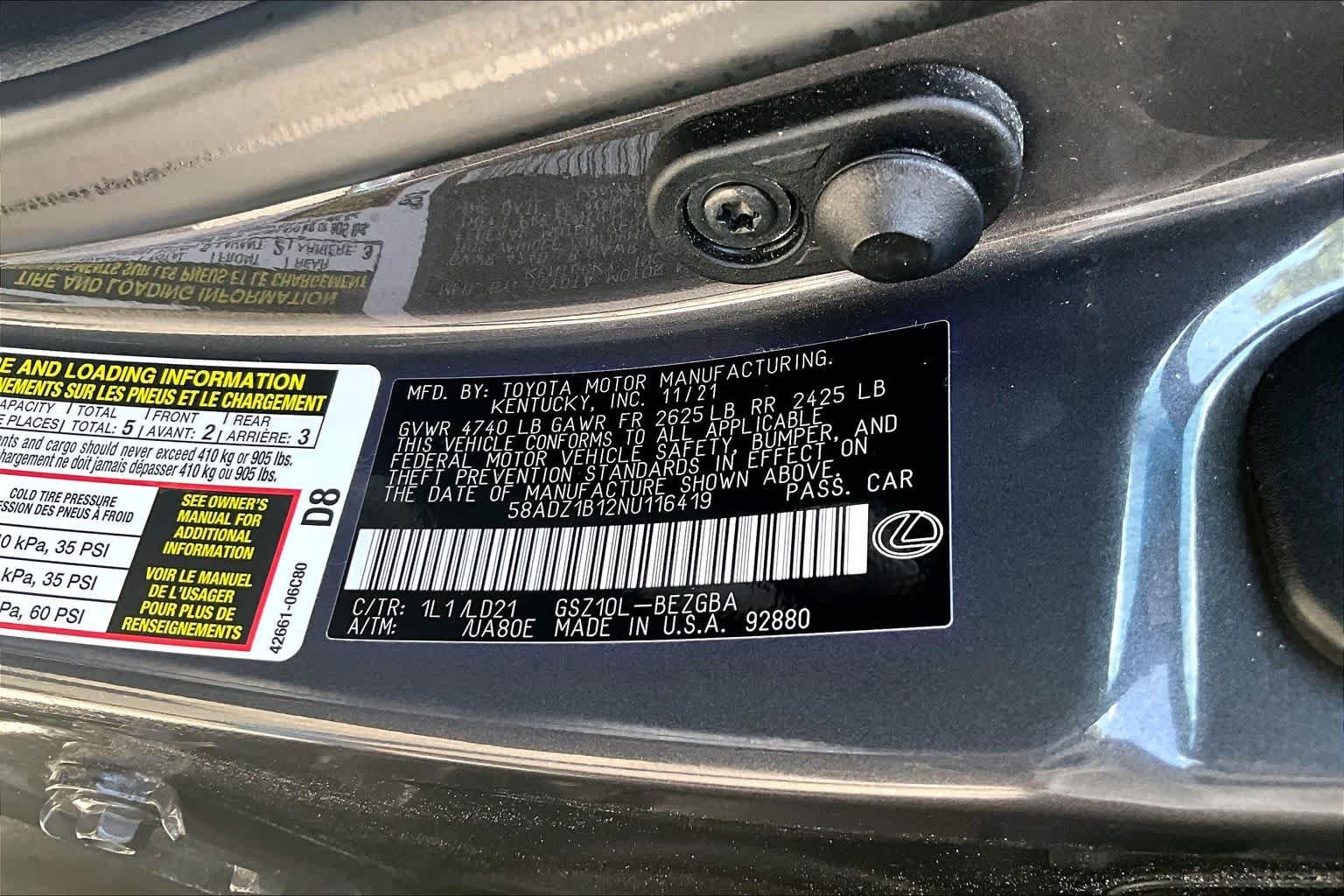 Used 2022 Cloudburst Gray Lexus  image 35