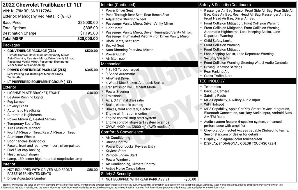 Used 2022 Red Chevrolet LT image 2