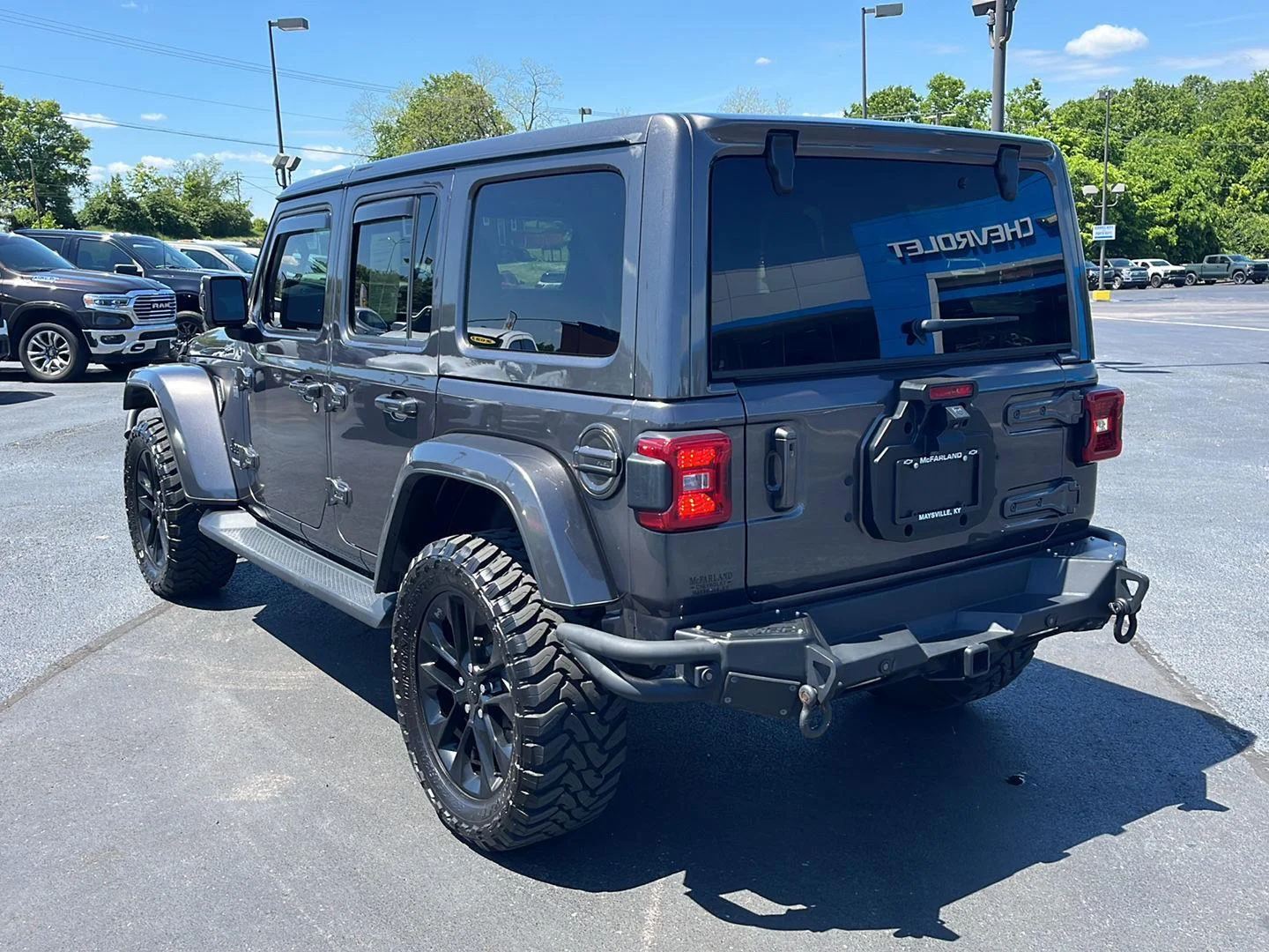 Used 2021 Sting-Gray Clearcoat Jeep Unlimited Sahara High Altitude image 3