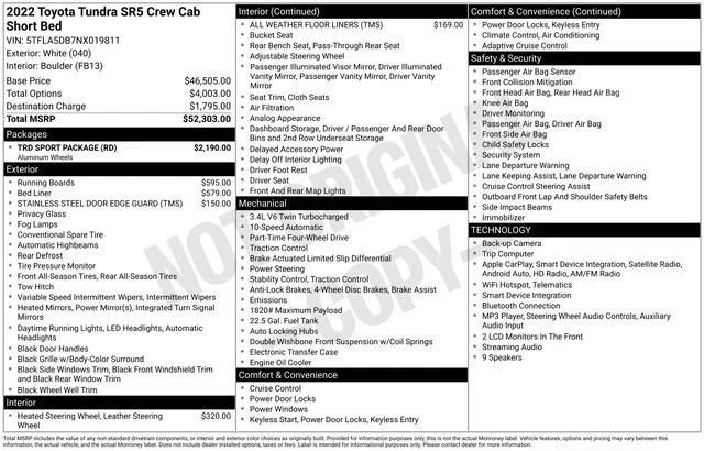 Used 2022 White Toyota SR5 image 7