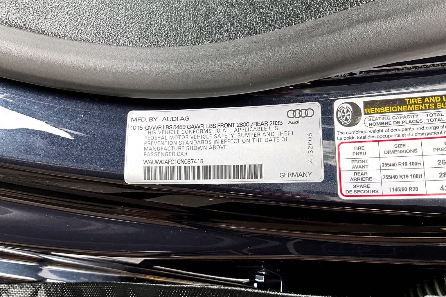 Used 2016 Moonlight Blue Metallic Audi 3.0 Premium Plus image 34