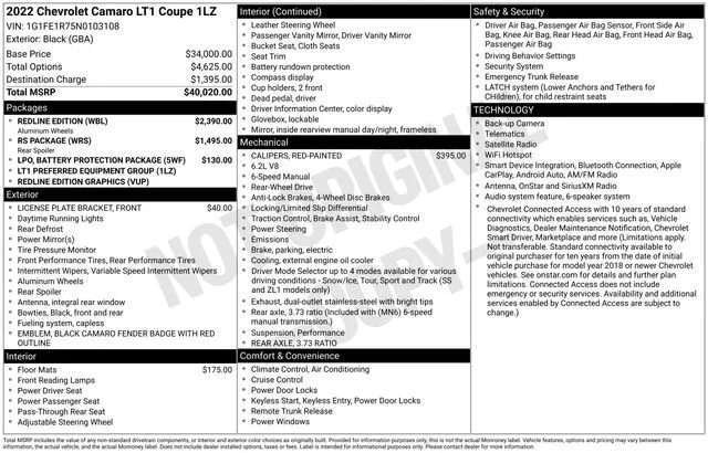 Used 2022 BLACK Chevrolet LT1 image 5