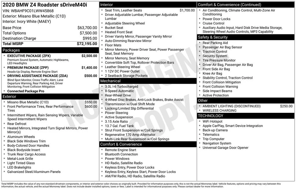 Certified Used 2020 Blue Metallic BMW sDrive M40i image 38