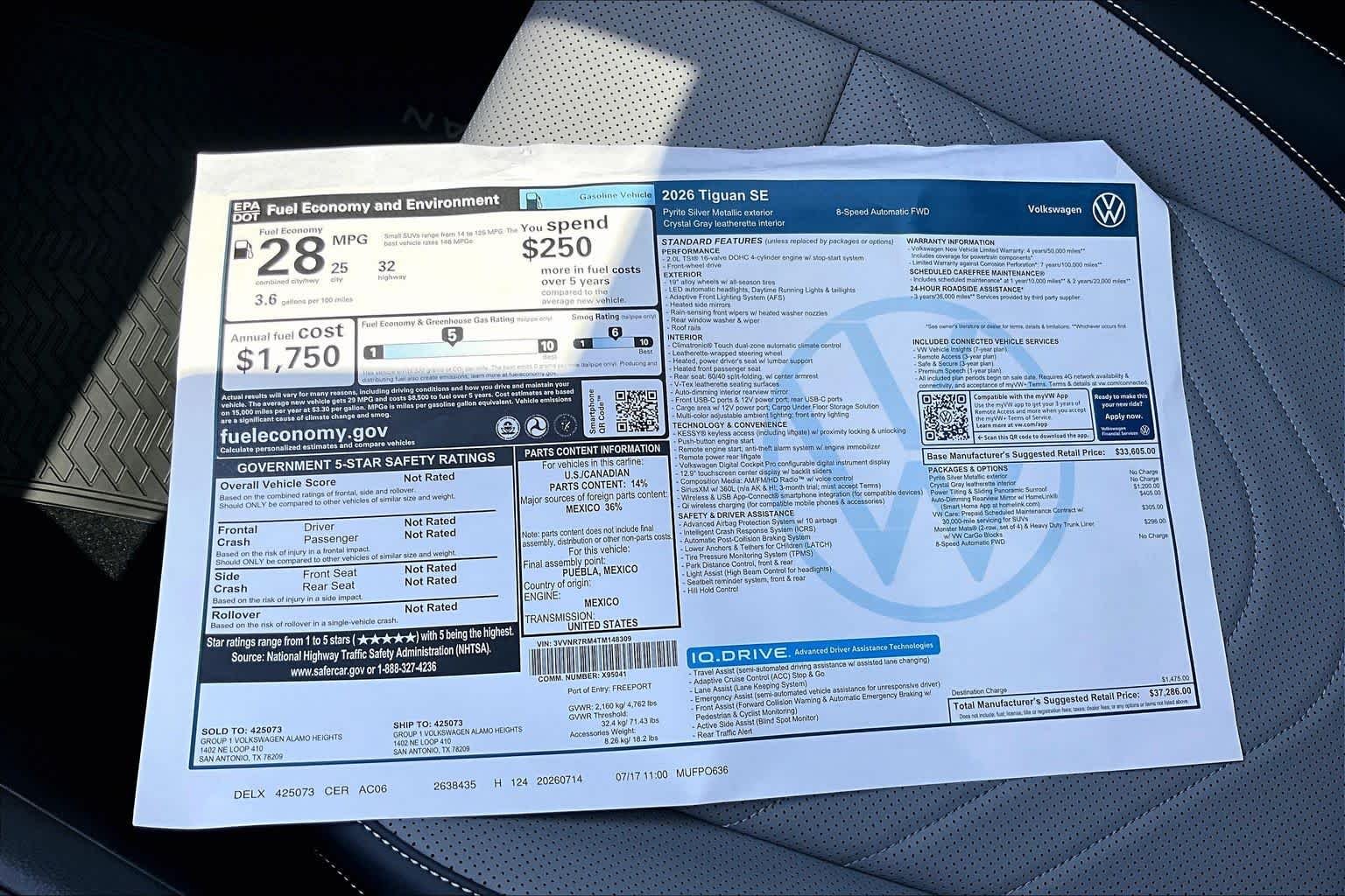 New 2026 Pyrite Silver Metallic Volkswagen 2.0T SE image 22