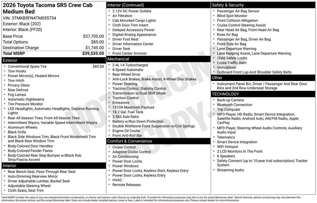 Certified Used 2026 Black Toyota SR5 image 28