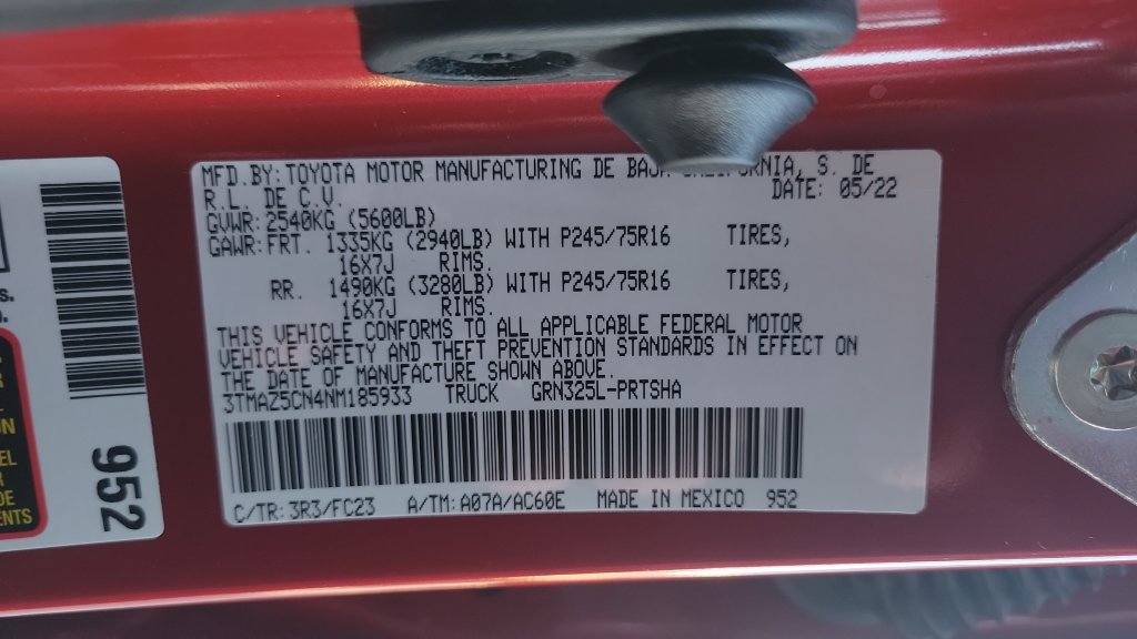 Certified Used 2022 Red Toyota SR5 image 26