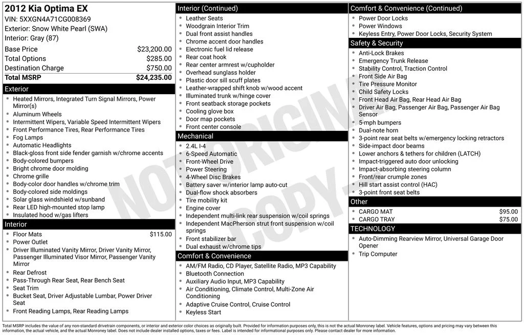 Used 2012 White Kia EX image 9