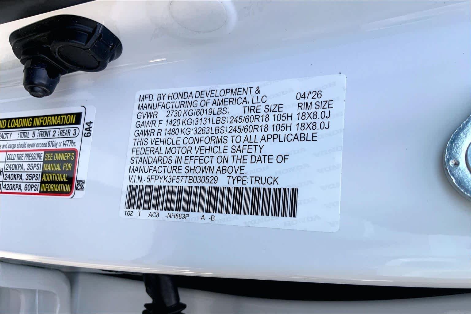 New 2026 Platinum White Pearl Honda RTL image 19