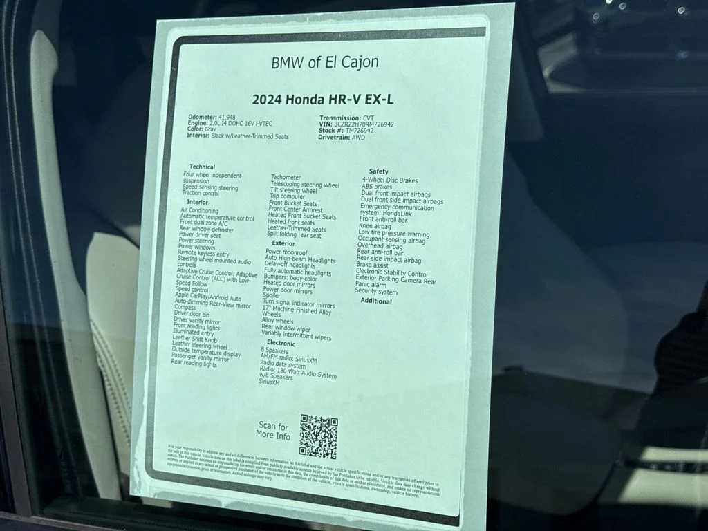 Used 2024 Gray Honda EX-L image 8