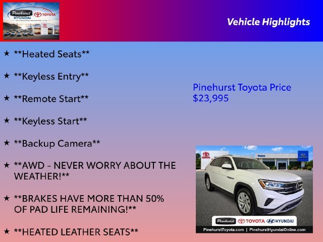 Used 2022 White Volkswagen 3.6L V6 SE w/Technology image 31