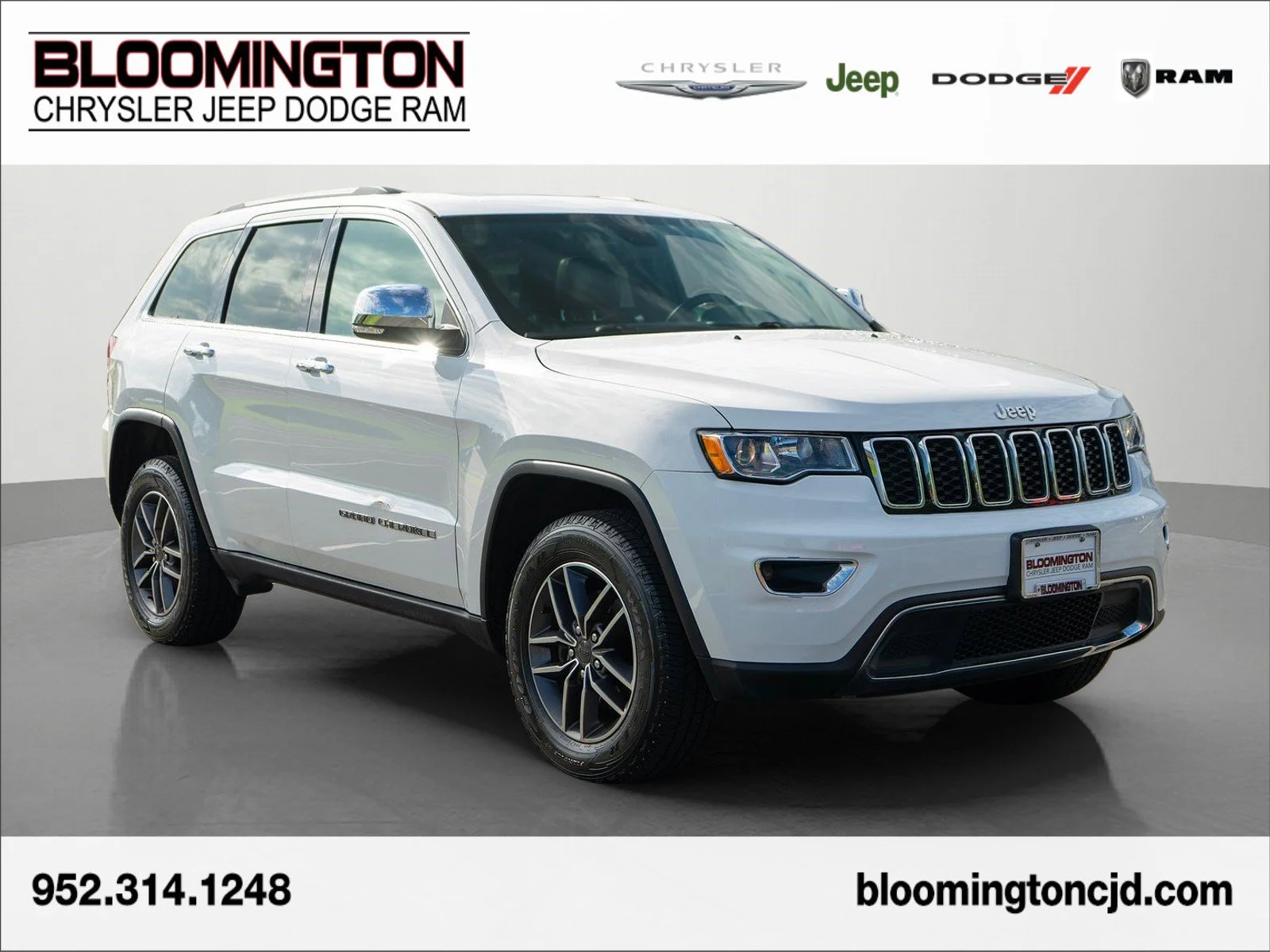 Used 2020 Bright White Clearcoat Jeep Limited image 1