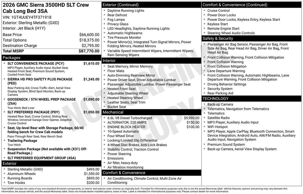 New 2026 Sterling Metallic GMC SLT DRW image 26
