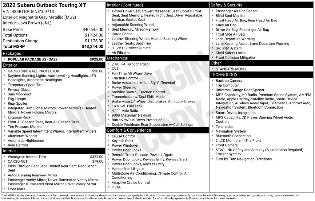 Used 2022 Gray Subaru Touring XT image 4