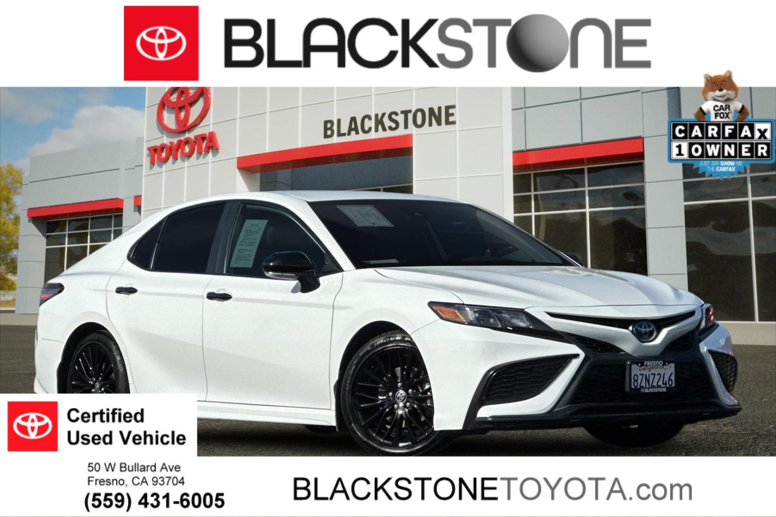 Certified Used 2022 White Toyota Hybrid SE image 1