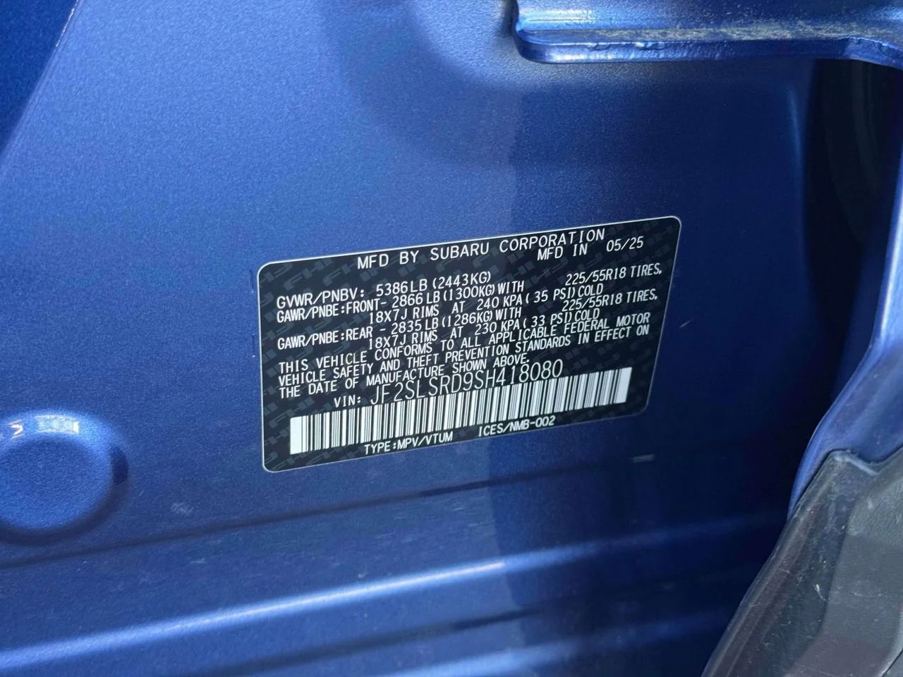 Used 2025 Daybreak Blue Pearl Subaru Limited Hybrid image 14