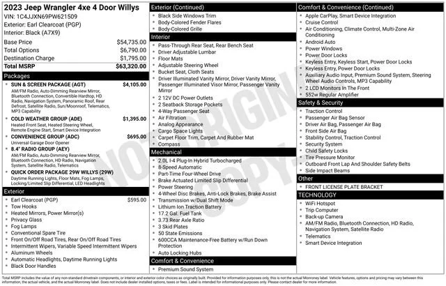 Used 2023 Earl Clearcoat Jeep Willys 4xe image 35