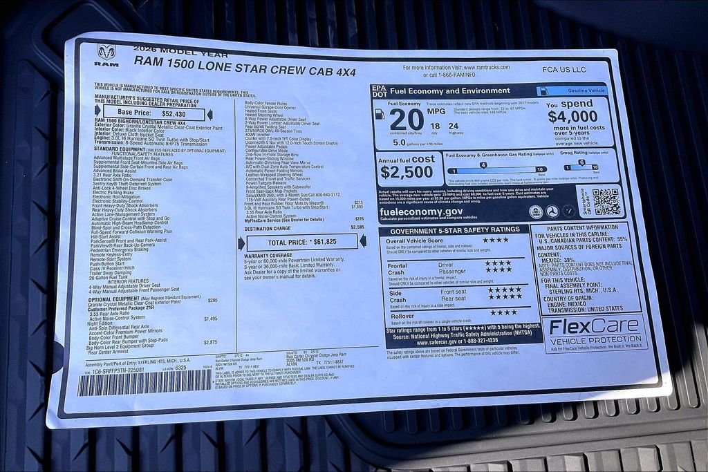 New 2026 Ram 1500 Big Horn/Lone Star 4D Crew Cab