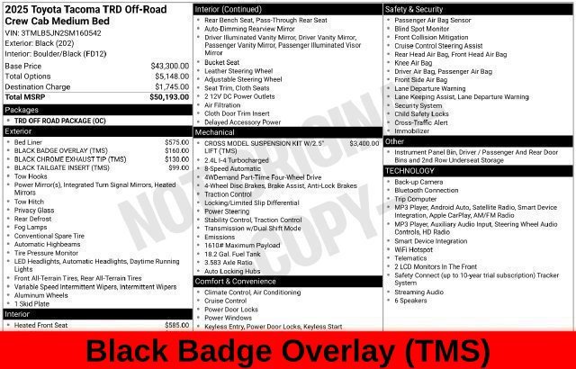 Used 2025 Black Toyota TRD Off-Road image 48