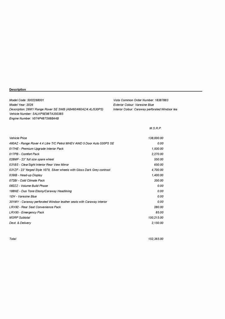 2026 LAND ROVER RANGE ROVER - Image 3