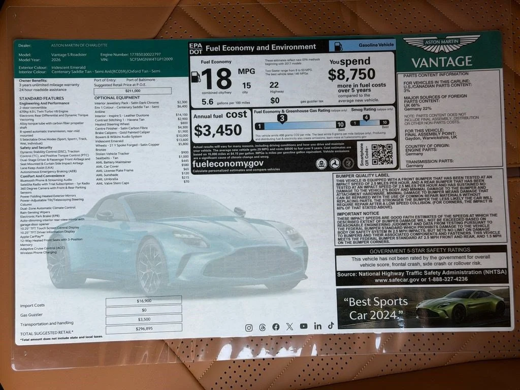 New 2026 Q Iridescent Emerald Aston Martin S Roadster image 38