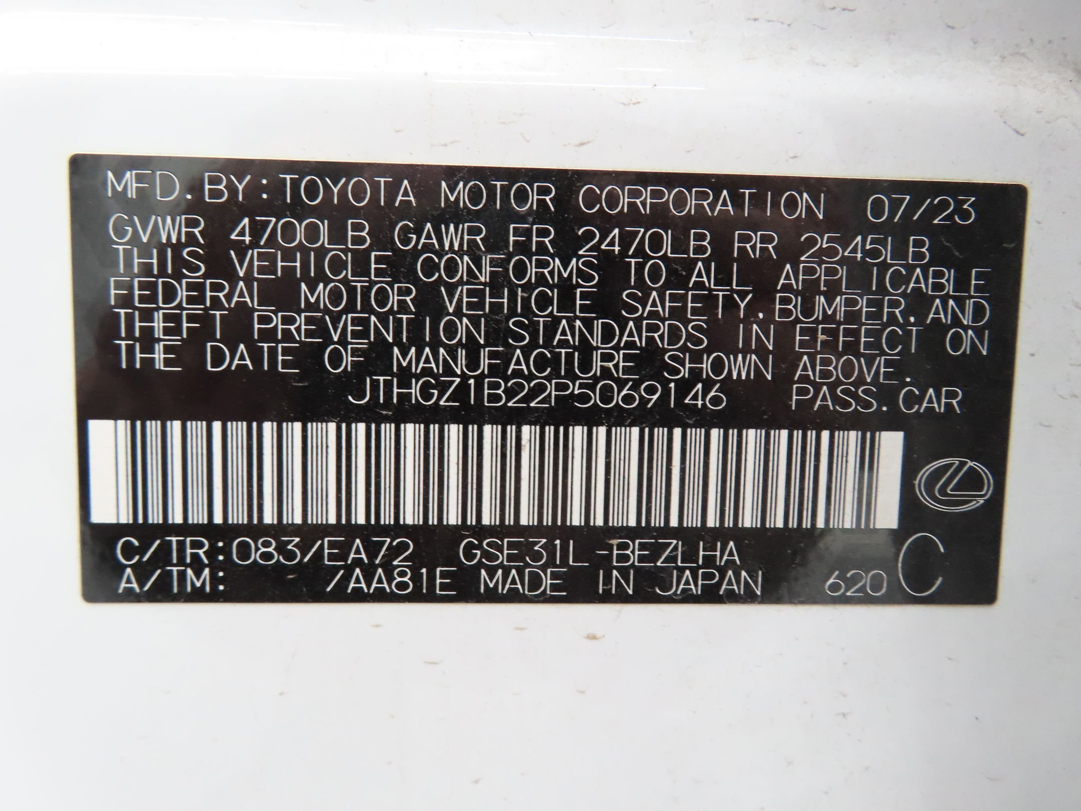 Used 2023 White Lexus 350 F SPORT image 29