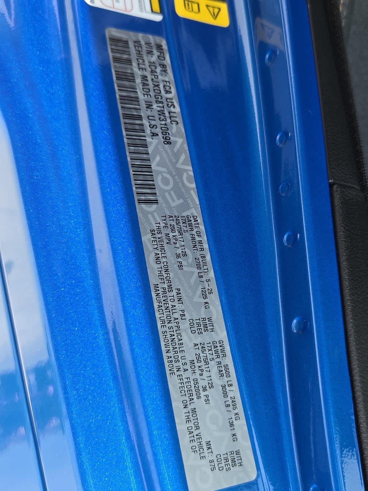 New 2026 Hydro Blue Pearl-Coat Exterior Paint Jeep Sport S image 24