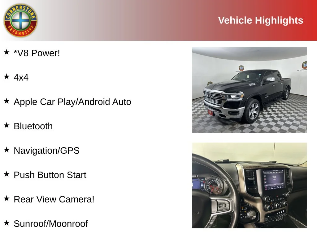 Used 2019 RAM Ram 1500 Pickup Laramie with VIN 1C6SRFJT5KN655097 for sale in Elk River, Minnesota