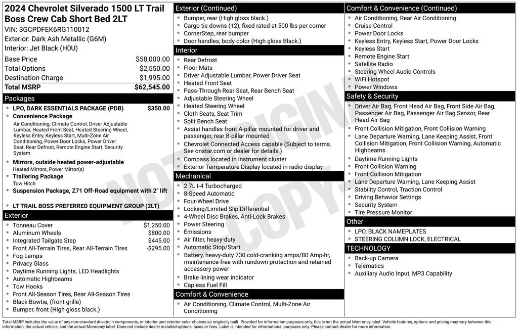 Used 2024 Gray Chevrolet LT Trail Boss image 8
