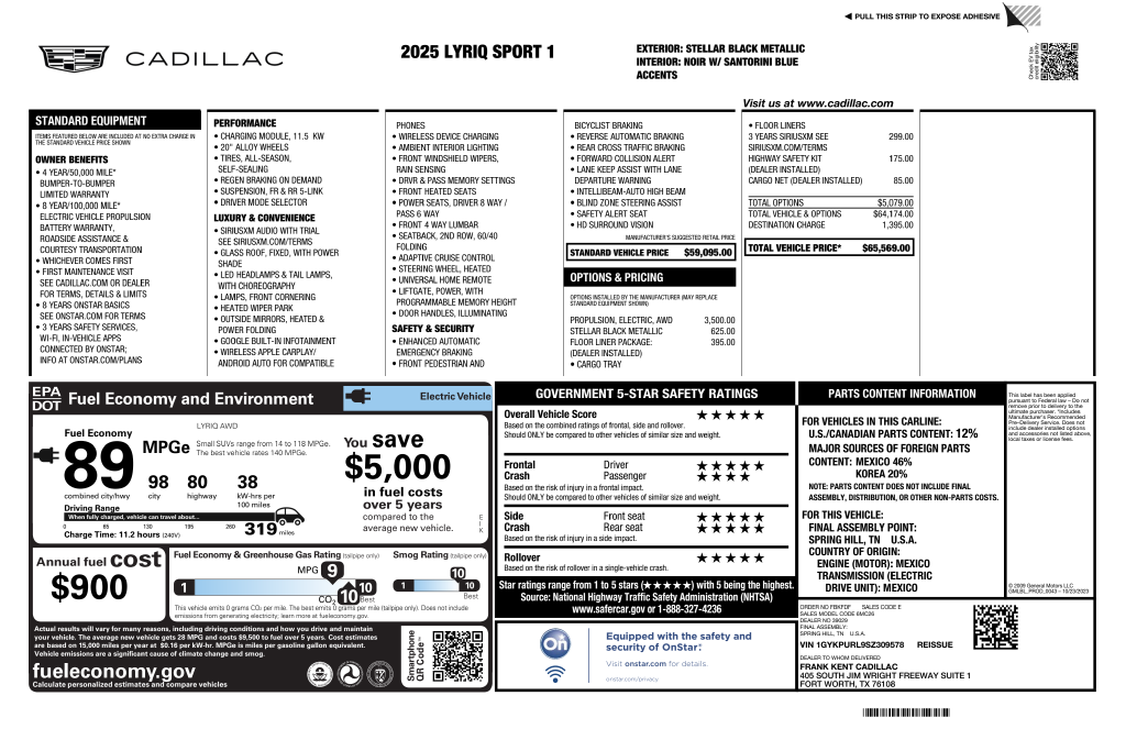 Used 2025 Black Cadillac Sport image 48