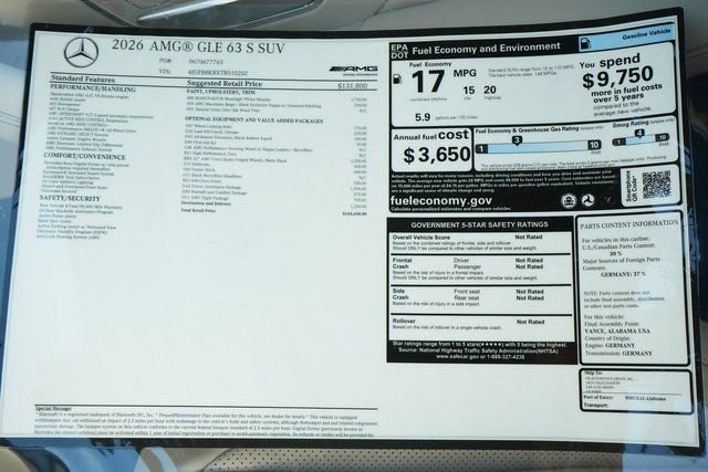 New 2026 MANUFAKTUR Moonlight White Metallic Mercedes-Benz AMG® GLE 63 S 4MATIC+ SUV image 41