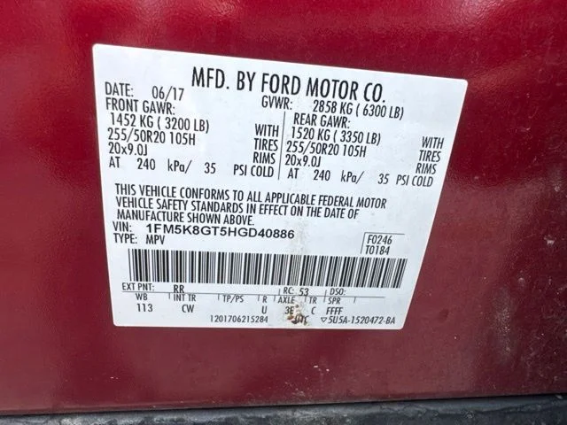 Used 2017 Ruby Red Metallic Tinted Clearcoat Ford Sport image 27