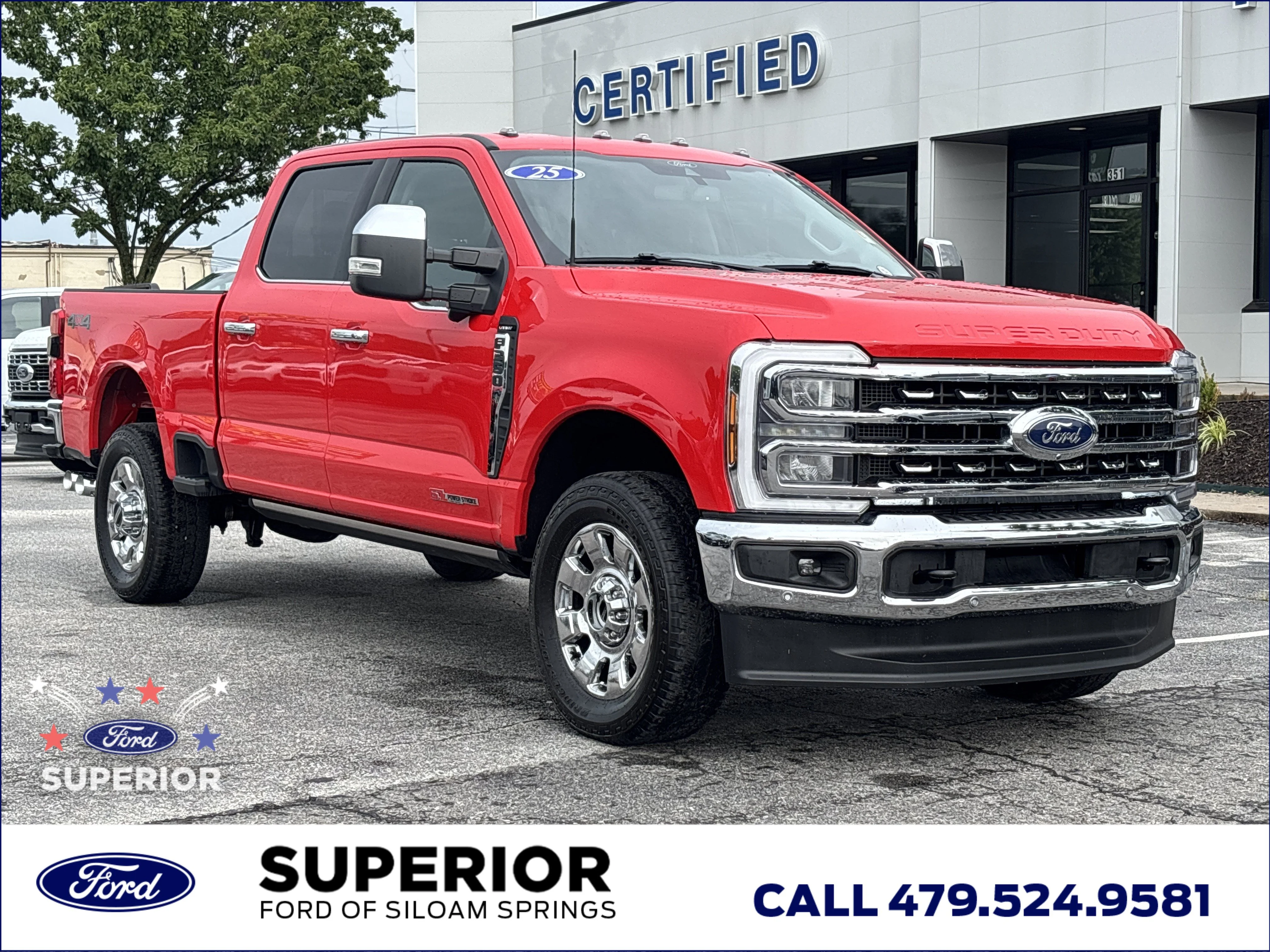 Used 2025 Race Red Ford Lariat 4WD image 1