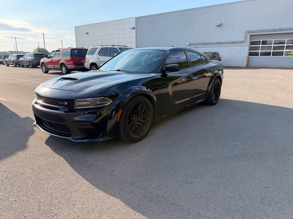 Used 2021 Pitch Black Clearcoat Dodge Scat Pack Widebody image 1
