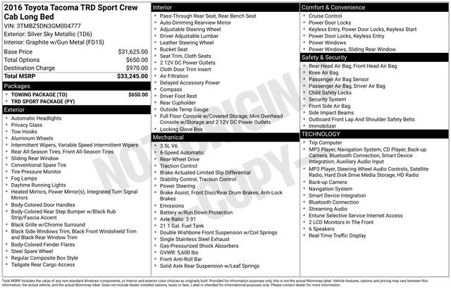 Used 2016 Silver Toyota TRD Sport image 8