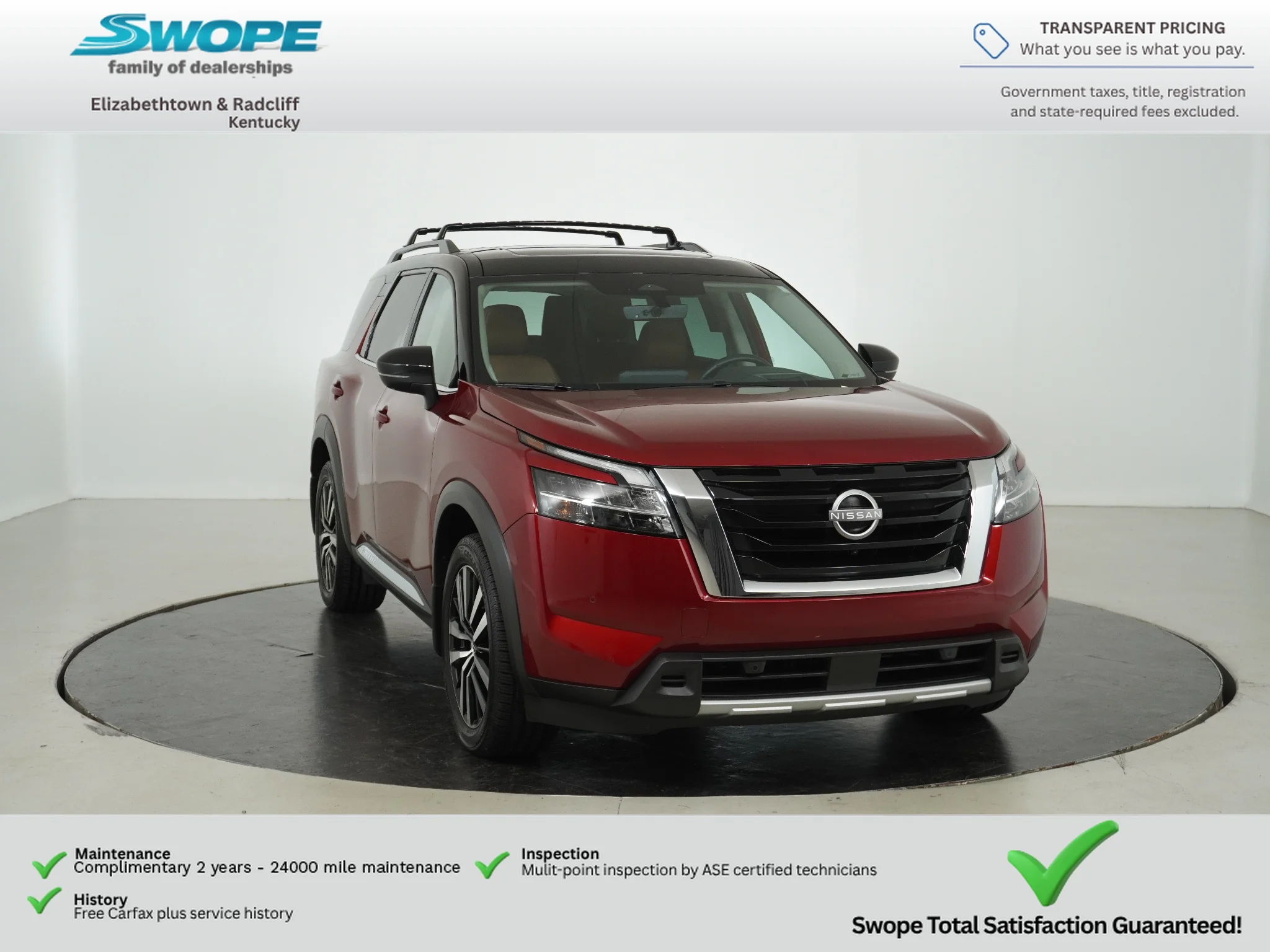 Used 2024 Scarlet Ember Tintcoat/Super Black Nissan Platinum image 1