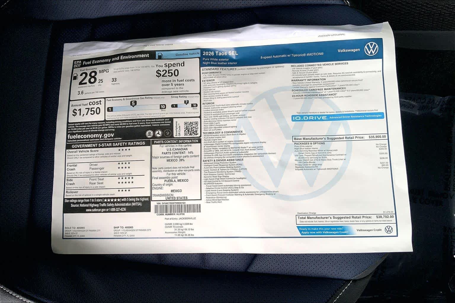 New 2026 Pure White Volkswagen SEL image 22