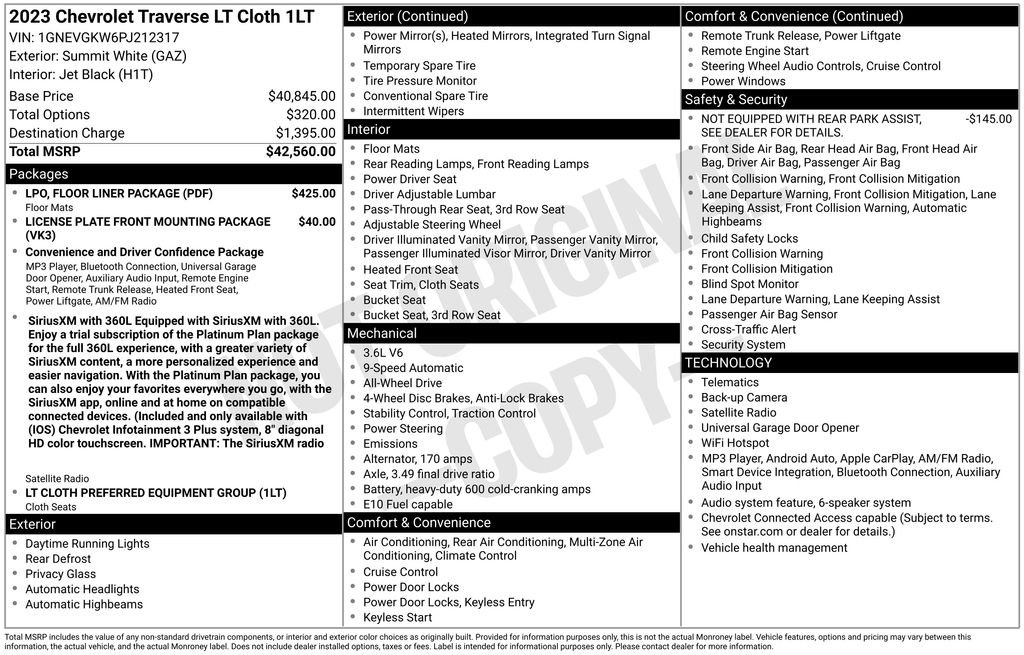 Used 2023 SUMMIT WHITE Chevrolet LT Cloth image 8