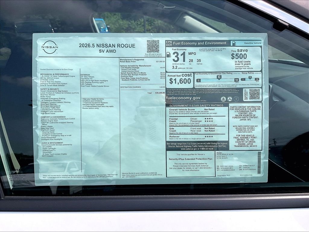 New 2026 Everest White Pearl TriCoat Nissan SV image 15