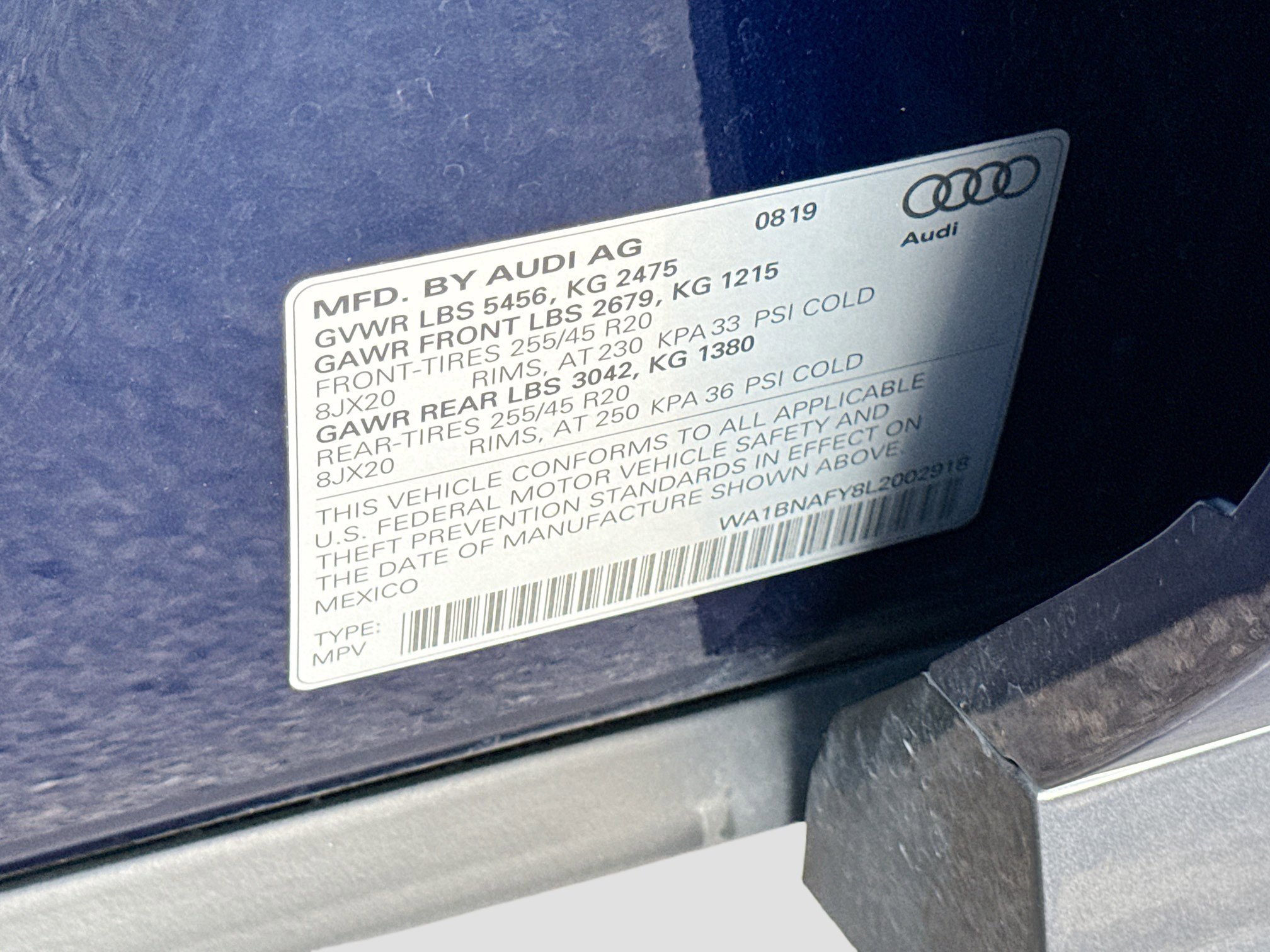 Used 2020 Navarra Blue Metallic Audi Premium Plus image 44