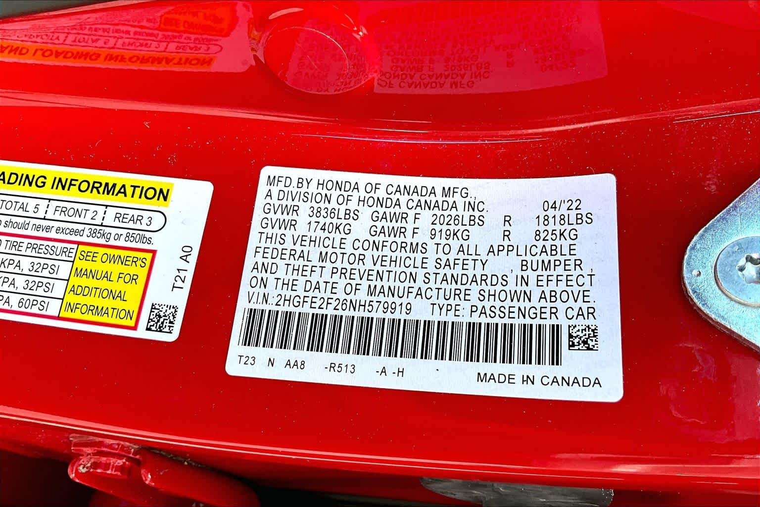 Used 2022 Rallye Red Honda LX image 36