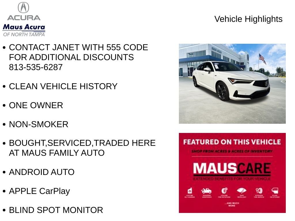 Used 2024 Platinum White Pearl Acura A-Spec Tech Package image 8