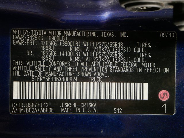 Used 2011 Nautical Blue Metallic Toyota Double Cab SR5 image 30
