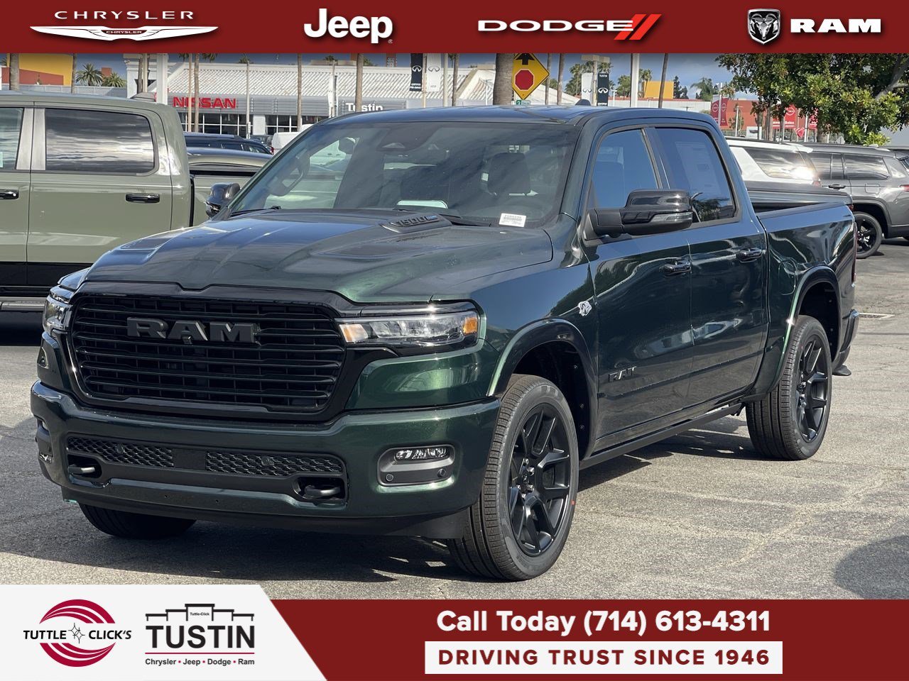 New 2026 Serrano-Green Metallic Exterior Paint RAM Laramie image 3