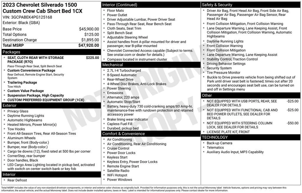 Used 2023 Black Chevrolet Custom image 7