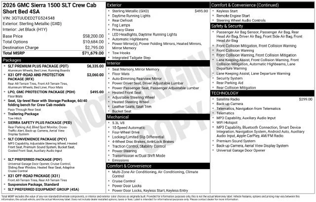 New 2026 Sterling Metallic GMC SLT image 5